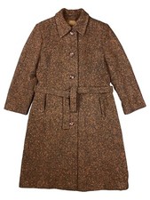 Lodenfrey San Remo Overcoat Brown Wool Blend Mid Length Ladies Eu 40 Uk 10 Vgc