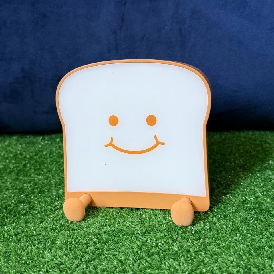 Kawaii Toast Bread Phone Stand Clap Timing Rechargeable LED Bedside Night Lamp - Image 2 of 4