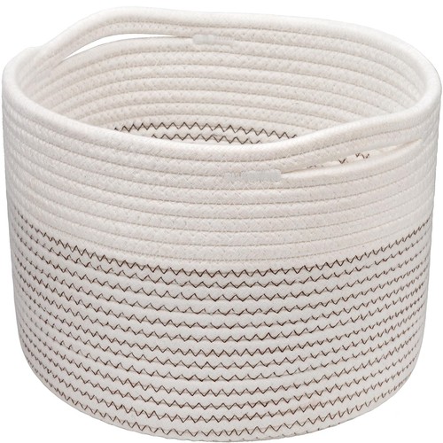 Small Rope Basket Round Woven Storage Basket Cute Dog Toy Basket Cotton