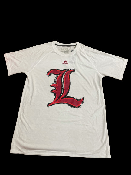 Футболка с логотипом Adidas NCAA Louisville Cardinals Белая/красная Sz Medium dn1839