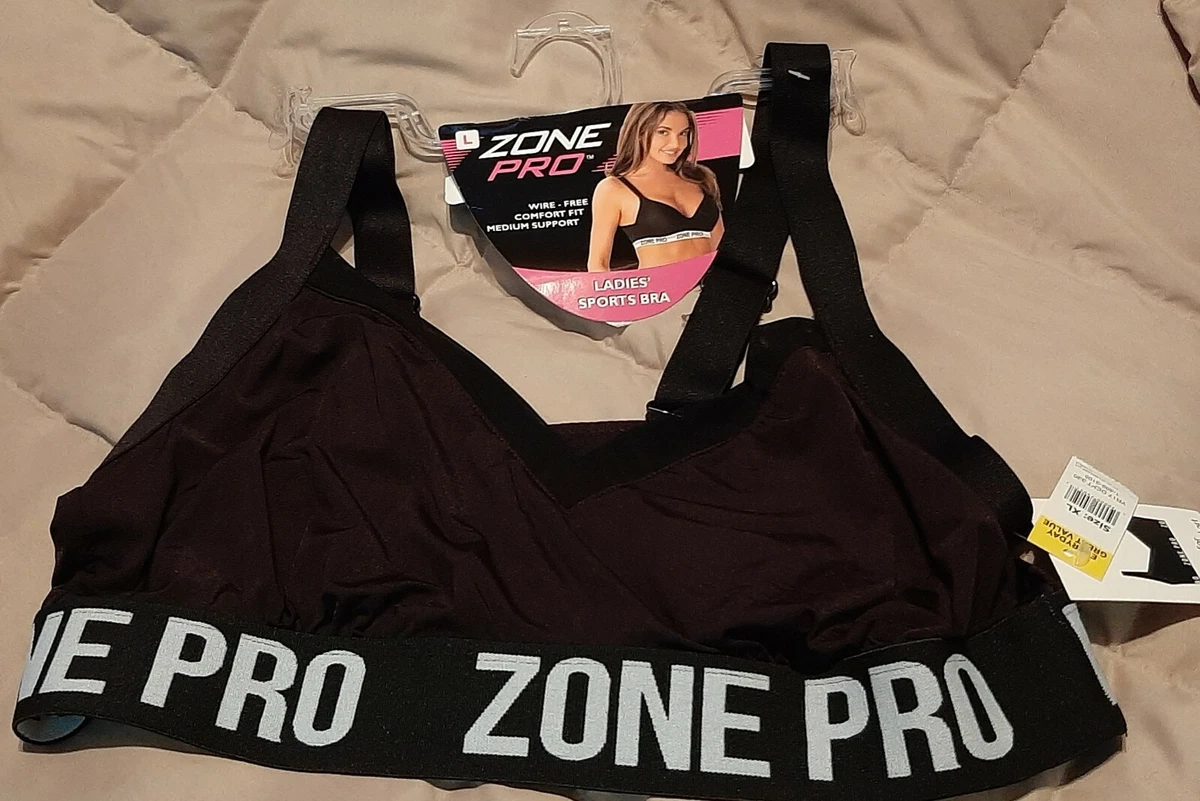 NWT Zone Pro Black & White SPORTS BRA Women's Size Large OR Extra Large