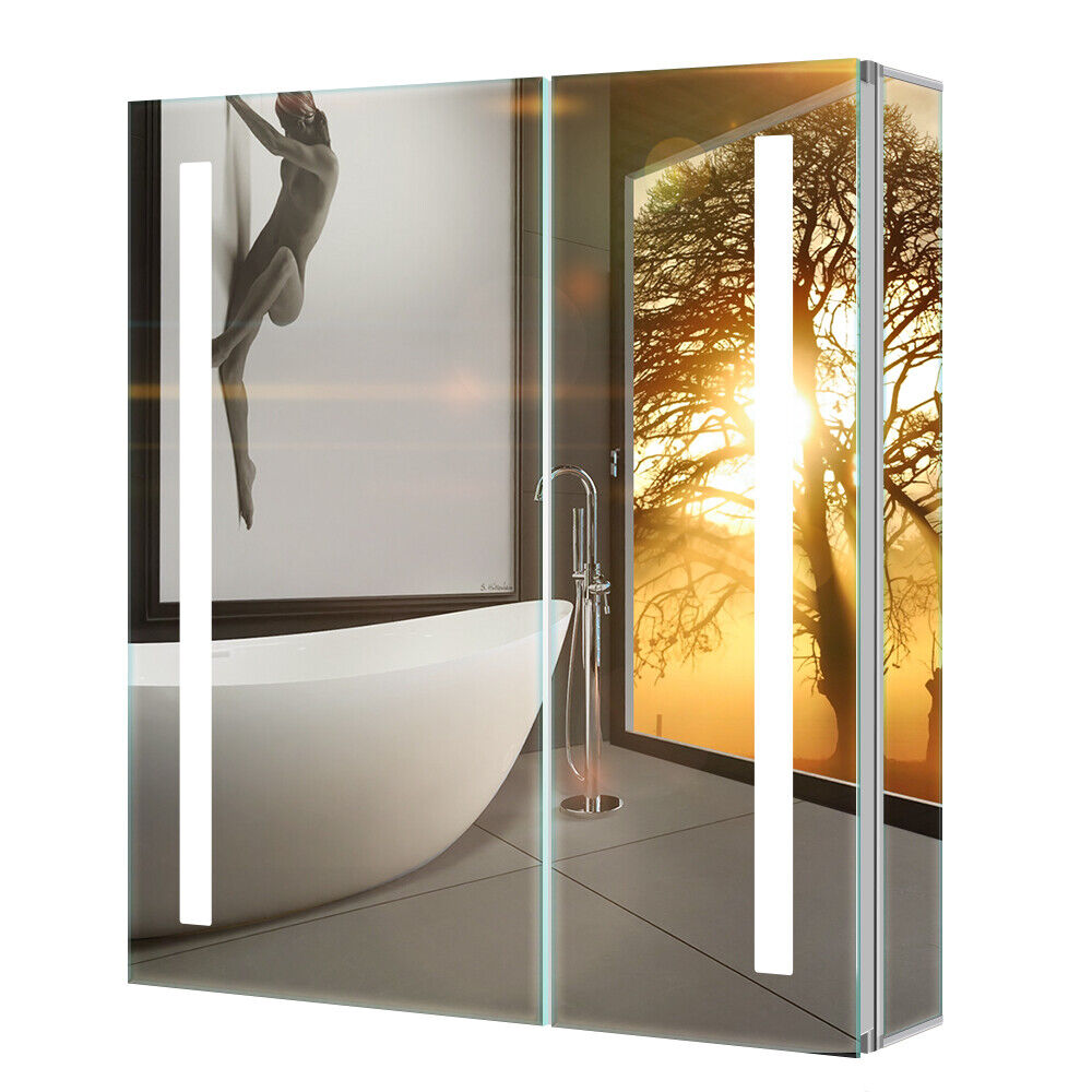 Details zu  Quavikey® LED Badezimmer Spiegelschrank Spiegel Steckdose IR-Schalter Demister Sonderpreis Inland