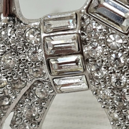 Vintage Ciro Crystal Rhinestone Scottie Terrier Dog Rhodium Plated Pin Brooch - Picture 8 of 13