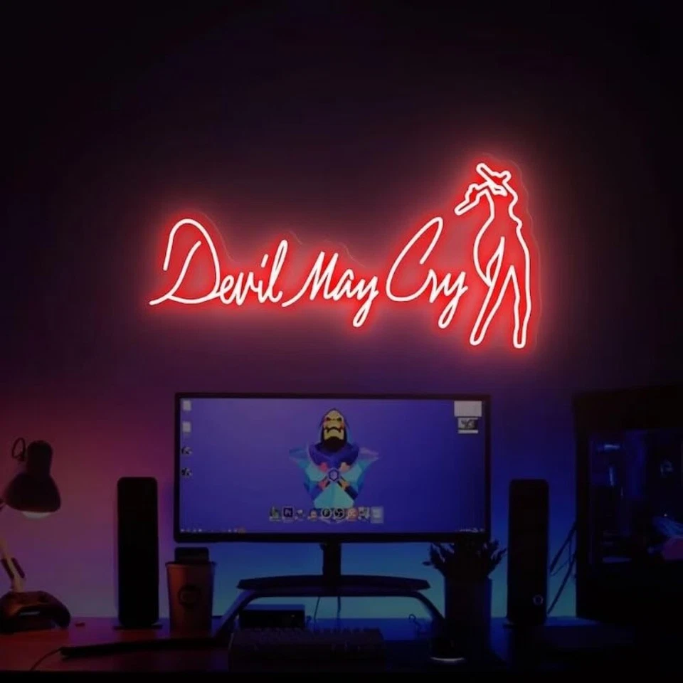 Devil Cry Neon Sign Restaurant Decor Bar Club Decor Wall Neon Sign (5V USB) - Image 3 of 4
