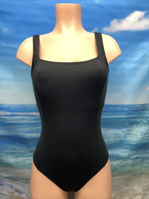NWT Cupshe Womens One Piece Swimsuit Large Black Lace Up Back...