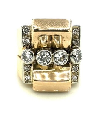 Bague Or 18 Carats Avec Diamants 0,76 Carat - Modèle Tank éternité - Taille 55, 14,78 G - Occasion