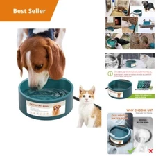 Heated Pet Water Bowl - Outdoor Indoor Thermal Dog Cat Feeder - BPA Free Freeze