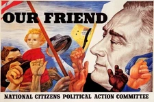 FRANKLIN ROOSEVELT OUR FRIEND POLITICAL ACTION COMMITTEE VINTAGE POSTER REPRO