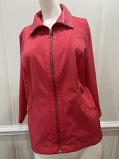 Zenergy Chicos Embossed Animal Print Zip Jacket Lightweight Pink Size 1 8