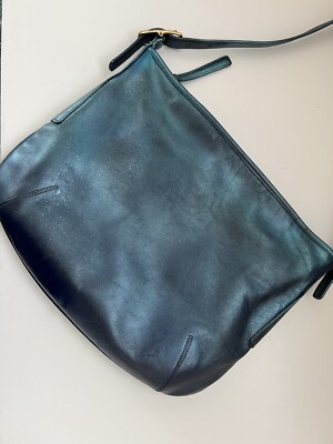 COACH SEA MIST Turquoise Blue Leather Shoulder Handbag Tote Hobo USA Made -9213