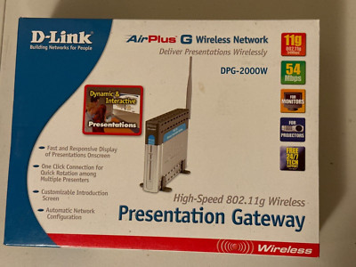 Vintage! D-Link DPG-2000W AirPlus GWireless Network Presentation Gateway 802.11g