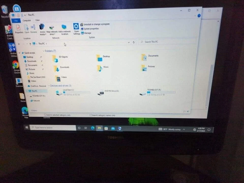 windows 10 compact computer desktop pc i7 (with monitor, keyboard, mouse, etc) - Image 4 of 4