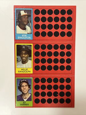 1981 Topps baseball scratch off Ken Singleton/Willie Randolph/Ed Farmer