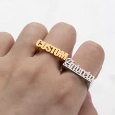 Customized Name Band Ring Gift Jewelry Stainless Steel Personalized Nameplate