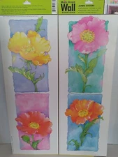 4 Large Flowers Wall Wallies REMOVEABLE WALL DECOR