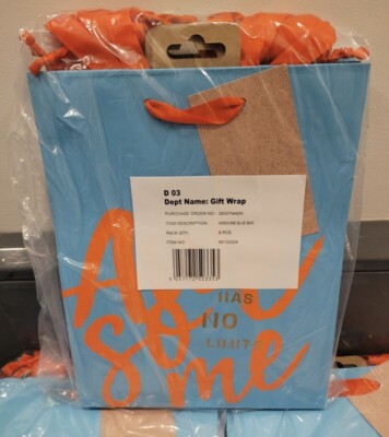 50xMedium Geschenktüte & Anhänger.....Awesome Has No Limits ....26cm x 21cm Restposten