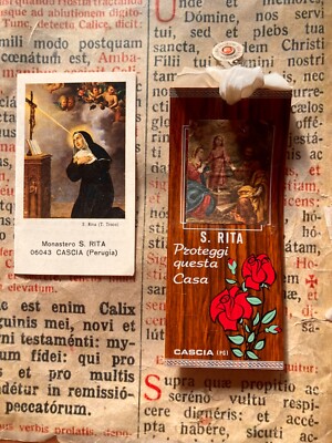RELIC The Child of the Ara Coeli, ''Er Pupo de Roma'' : with priest St. Rita cards