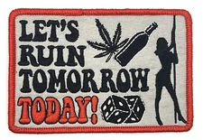 Ruin Tomorrow Today Toker Funny Adult Humor Vintage Style Retro Patch Hat Cap