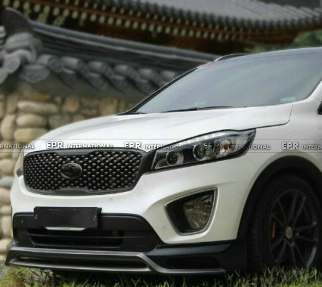 Ajuste para 2015+ KIA Sorento estilo UM ZE carbono brilhante lábio frontal sob kit spoiler - Imagem 2 de 4