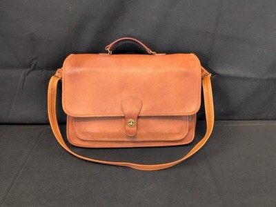 Vintage Coach Beekman Brown Leather Messenger Bag 90s