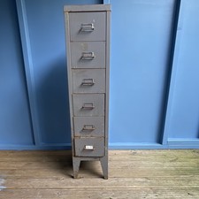 Stor All-Steel 6 Drawer Grey Metal Filing Cabinet with Label Holders