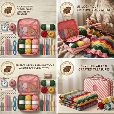 58 Pcs Crochet Kit for Beginners Adults Include DYI Yarn Starter Kits-Pattern
