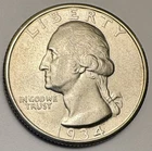 1934-D Washington Quarter Coin: AU - Very Lightly Circulated. Excellent Detail