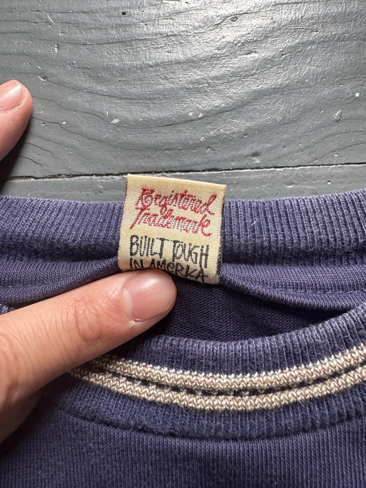 1990s vtg STUSSY SINGLE STITCH LOGO EMBROIDERED LONG SLEEVE POCKET TEE M USA - Image 3 of 4