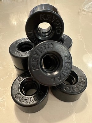 Kryptonics ''Krypto RENTAL'' Roller/Quad Skate Rollen Vintage Bauer NOS BLACK 59mm