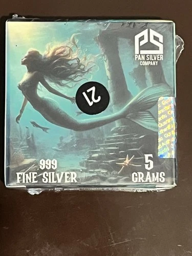 Pan Silver Company .999 Fine Silver Mermaid Bar 1826/3000