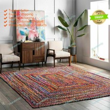 Rug 100%Natural Cotton 3 x 5 Feet Chindi Area Rug Carpet Floor Mats USA Location