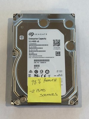 Seagate Enterprise 8TB 7.2K SATA 6Gb/s 4Kn 3.5'' HDD ST8000NM0045 EMC 98% Health