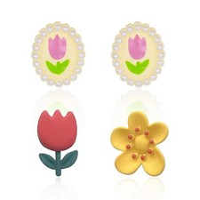 Flower Earrings for Women Cute Tulip Floral Earrings Statement Big Dangle Earrin