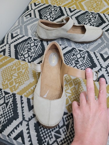 Worn Twice Stone Clarks Artisan Nubuck Mary Jane Comfort Shoes Size 4 EU 37 - Picture 4 of 18