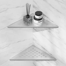 2 Pack Shower Corner Shelves, 304 Stainless Steel Corner Shower Shelf for Til...