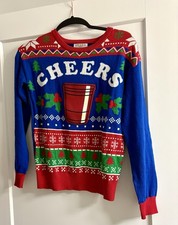Christmas And Holiday Ugly Sweater With Drink Holder Size Small Men  s