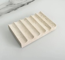 Luxury Travertine Marble Soap Dish or Jewellery Ring Tray - Rectangle Marble