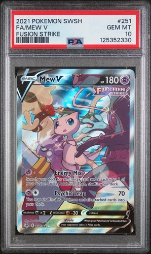 Mew V 251/264 PSA 10 Fusion Strike Pokemon Card Game *1