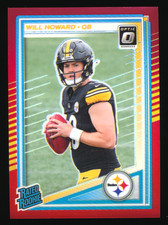 2025 PANINI DONRUSS OPTIC WILL HOWARD /149 RED PRIZM RATED ROOKIE #233 STEELERS
