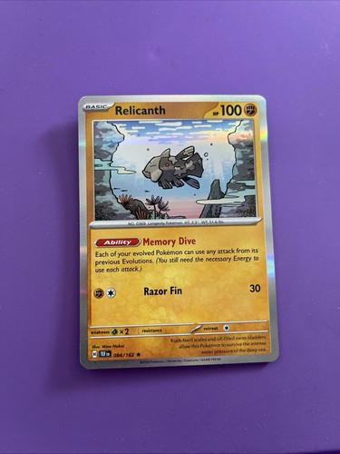 Pokémon TCG Relicanth Scarlet & Violet Temporal Forces Holo Card 173/162