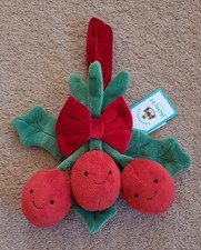 Jellycat Amuseable Holly Soft Toy Retired Christmas Hanging Plush BNWT