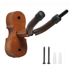 Violin Wall Mount Hanger with Bow Hook - Rosewood Stand for Home Studio