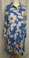 Women's Shirt Dress Size UK14 Long Sleeve Floral Print Swing Casual Geroge L3253