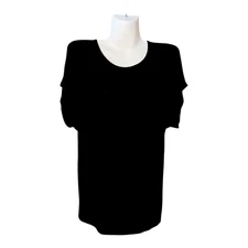 Active Basic Womens Size Medium Black Top Shirt Blouse Soft Flowy Stretchy