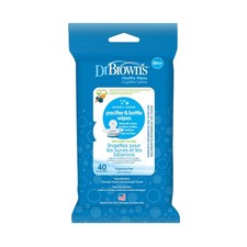 Dr Brown's Pacifier and Bottle Wipes 40 Count Hypoallergenic Plant Based Safe