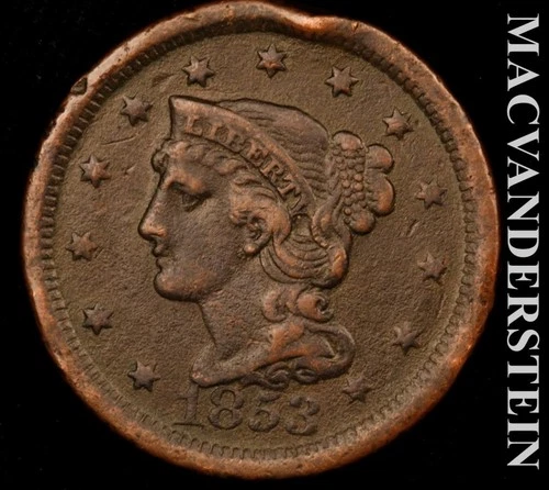 Photo of a 1853-P Large Cent from an eBay listing that sold on Jul 20, 2026