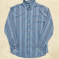 Johnnie O Prep Formance Shirt Men s Large Blue Plaid Button Down Performance