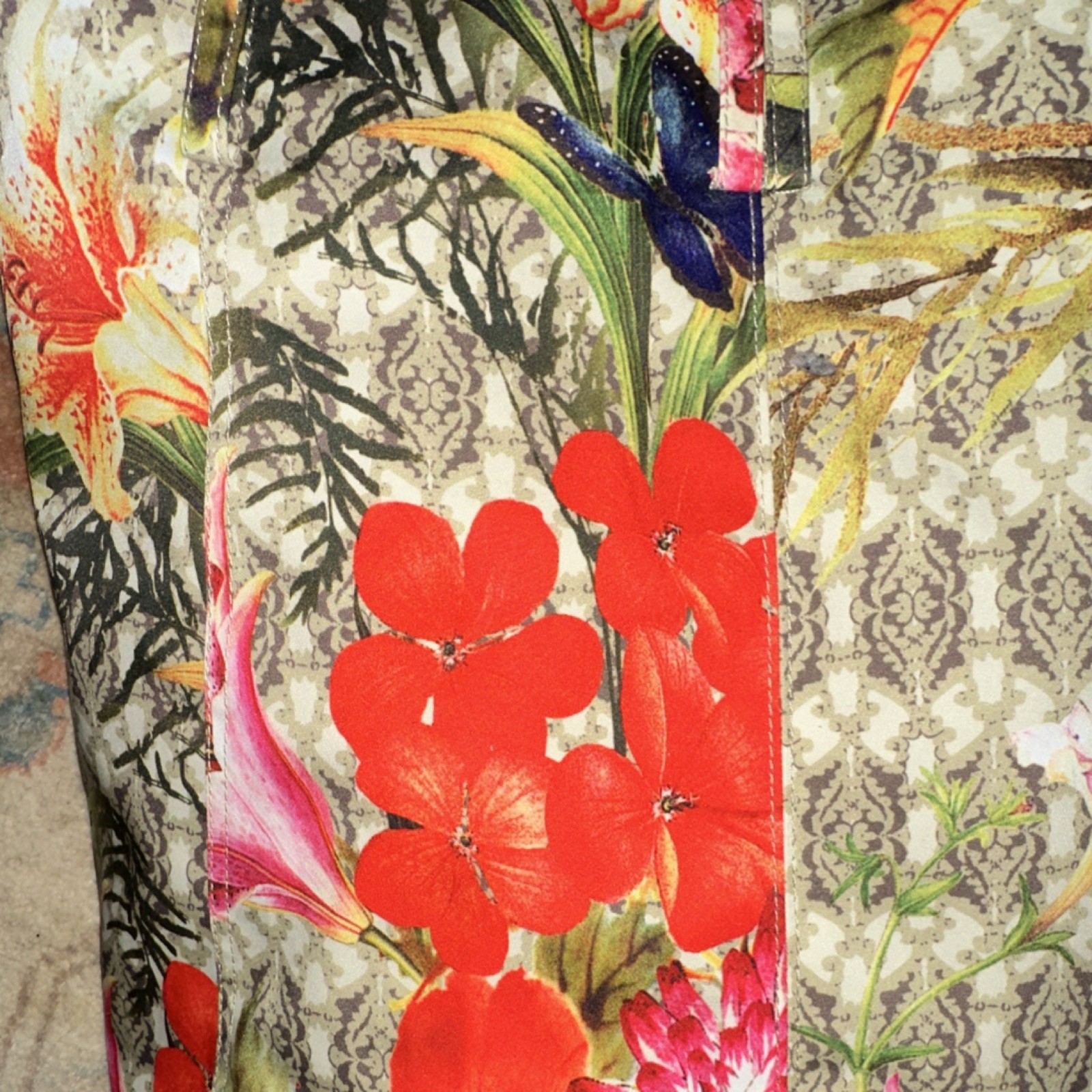 Spanner Multicolor Floral Long Button Lined Jacke… - image 4