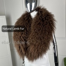 100% Natural Mongolian Lamb Fur Collar Blends Effortlessly with Coats Women Best