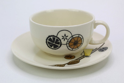 Crooksville China MCM Waldorf Semi-Porcelain Informal Tea Coffee Cup/Saucer Set
